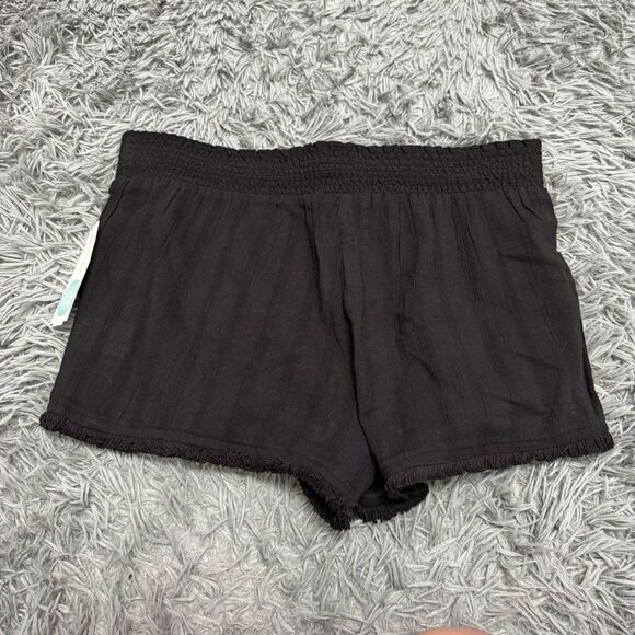 Kut from the Kloth Celeste Pull On Fray Hem Black Shorts Size 6 NWT - Picture 8 of 8